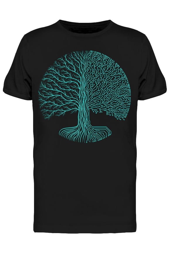 Cyberpunk Futuristic Tree T-Shirt Men -Image by Shutterstock, Male Medium