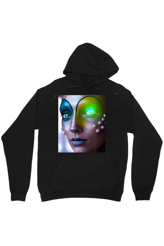 Cyberpunk Hotties 20 Beautiful Sci-Fi Graphic Women Futuristic Neon Aesthetic M4974 Unisex Hoodie, Up to Size 5XL