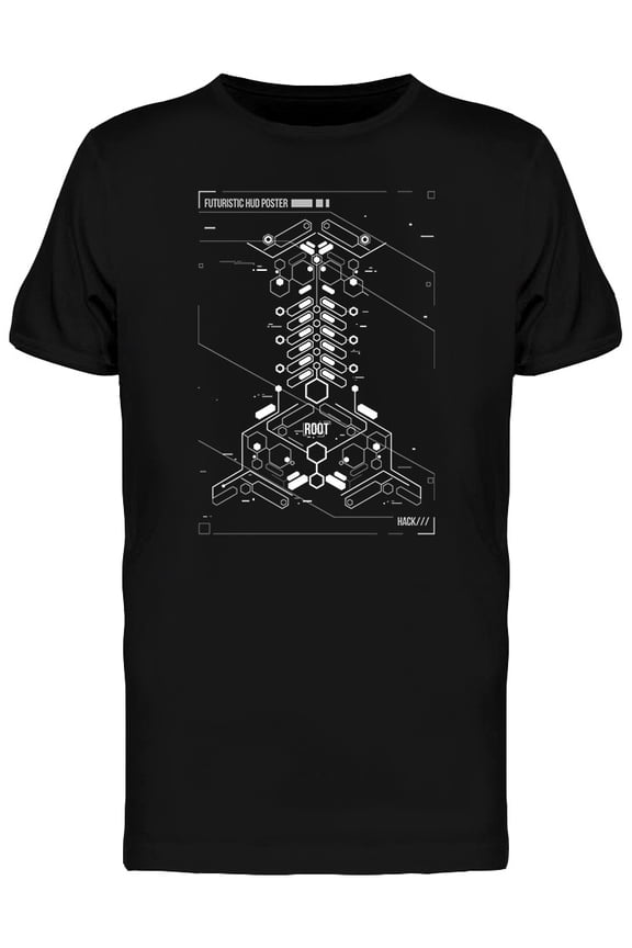 Cyberpunk Hud Poster Root T-Shirt Men -Image by Shutterstock, Male Large