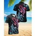 thumbnail image 1 of Cyberpunk Koi Fish Hawaiian Shirt for Men, Cyberpunk Style, Button Down Summer Beach Short Sleeve, Sizes S-5XL, 1 of 2