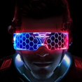Cyberpunk LED Light Up Glasses,LED Visor Glasses Futuristic Electronic