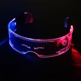 thumbnail image 1 of Cyberpunk LED Sunshade glasses - 7 colors, 4 light modes illuminated, bright, fashionable, a trendy accessory suitable for adults. Suitable for bar, nightclub and party performances,, 1 of 10