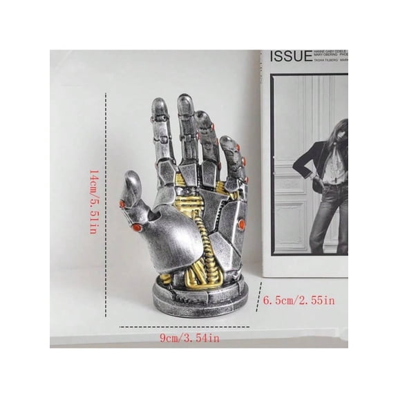 Cyberpunk Mechanical Arm Statue, 3-in-1 Headphone Stand & Controller Holder