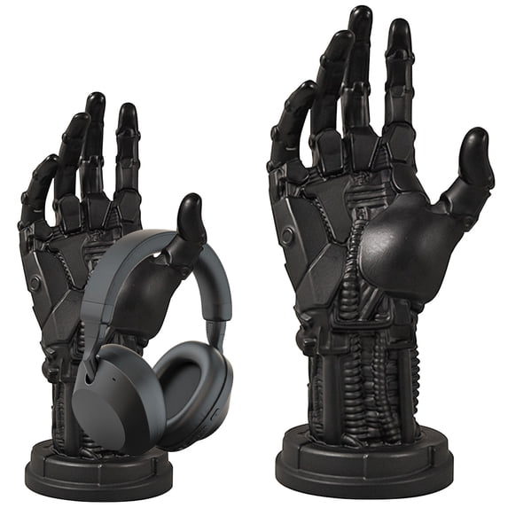 Cyberpunk Mechanical Hand Controller Stand, Resin Art Desk Decor for PC Gaming Room, Modern Home Decor, 25x12cm, 1 Piece