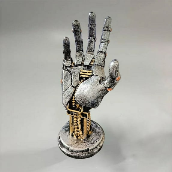 Cyberpunk Mechanical Hand Resin Craft Figurine, Xbox Switch Controller Desktop Stand, Sci-Fi Style Home Decor (Mechanical Hand A)