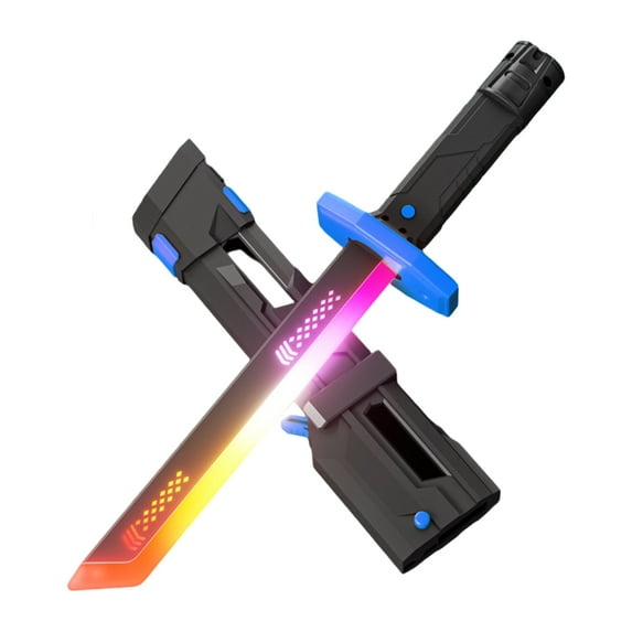 Cyberpunk Neon Sword | 17.9" Spark Blade w/Hit Sensor Sound & Fog | Type-C Rechargeable | for Rave, Cosplay & Display(A)