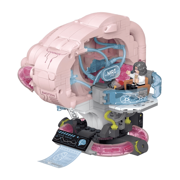 Cyberpunk Neuro Brain Lab Building Set, Creative Brain Block Model for Collectors, Home Office Table Centerpiece Decor