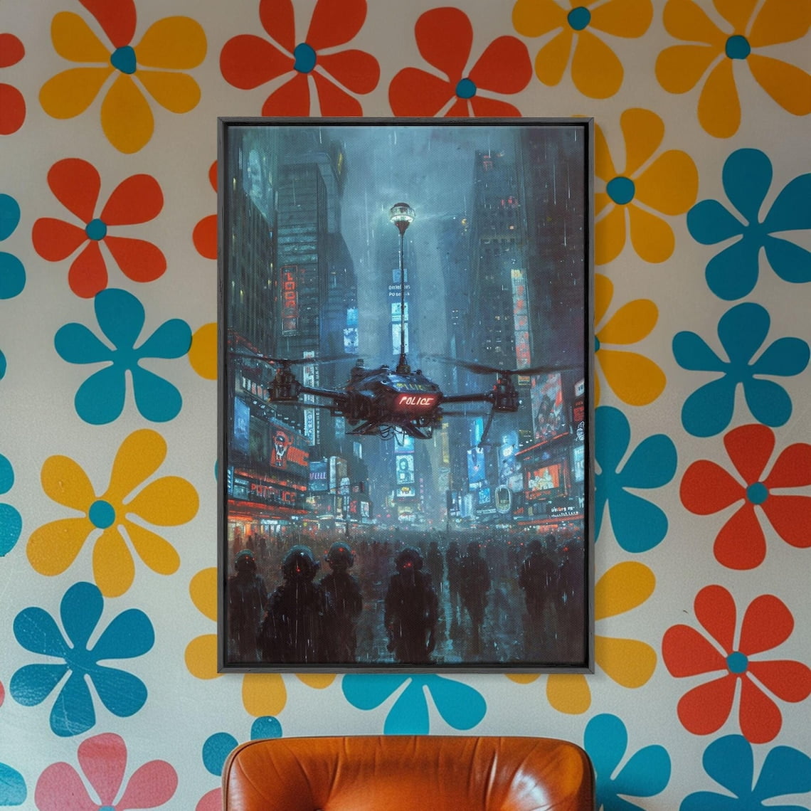 Cyberpunk New York Times Square Sci Fi Poster, Poster Only - Walmart.com