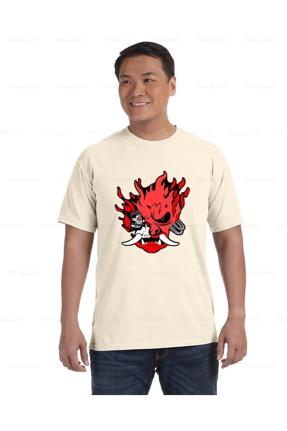 Cyberpunk Red Comfort Coler T-Shirt with Bold Techwear Look, Unisex, up to size 4XL