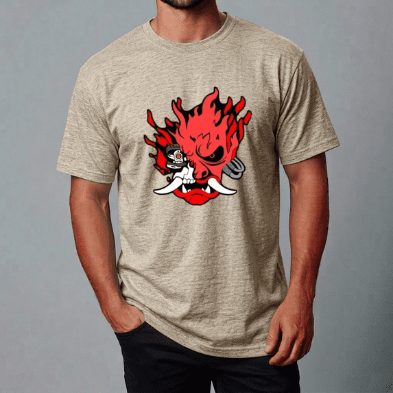 Cyberpunk Red with Bold Techwear Look Unisex T-Shirt,S- 5XL