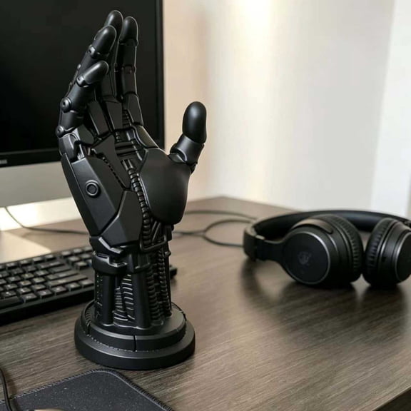 Cyberpunk Robotic Hand Figurine, Resin Game Controller Holder, Jewelry Storage Rack, Desktop Art Ornament, Craft Decor for Gaming Room