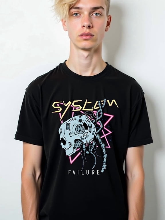 Cyberpunk Skull Tech Tee Men t-shirt black limited edition 2026 Fashionable summer T-shirt, machine washable Funny Unisex Shirt Cotton tshirts