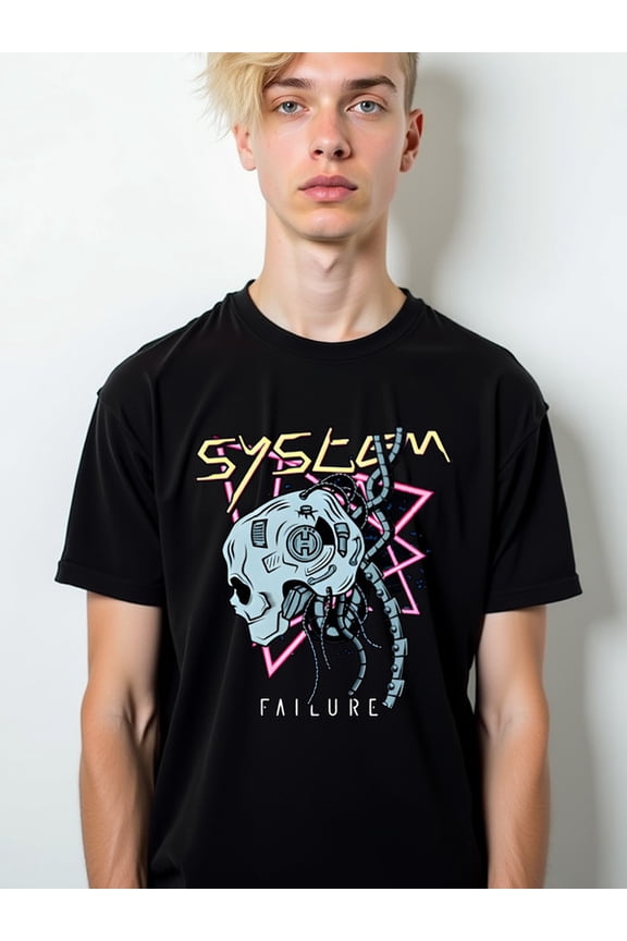 Cyberpunk Skull Tech Tee Men t-shirt black limited edition 2026 Fashionable summer T-shirt, machine washable Funny Unisex Shirt Cotton tshirts