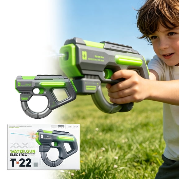 Cyberpunk Style Automatic Water Gun, Electric Water Blaster with LED Flash for Summer Outdoor Pool Beach Backyard Fun