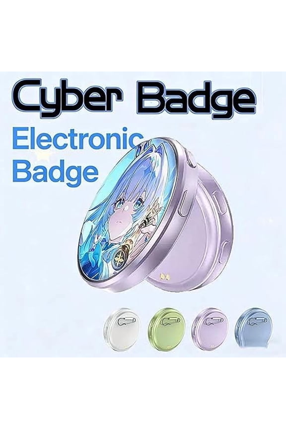 Cyberpunk Style Digital Brooch Pin, Wearable LCD Screen Accessory for Backpacks & Jackets, Cool Fashion Gadget with Video Loop