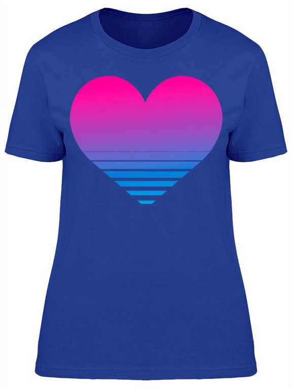 Cyberpunk Style Gradient Heart T-Shirt Women -Image by Shutterstock, Female Small
