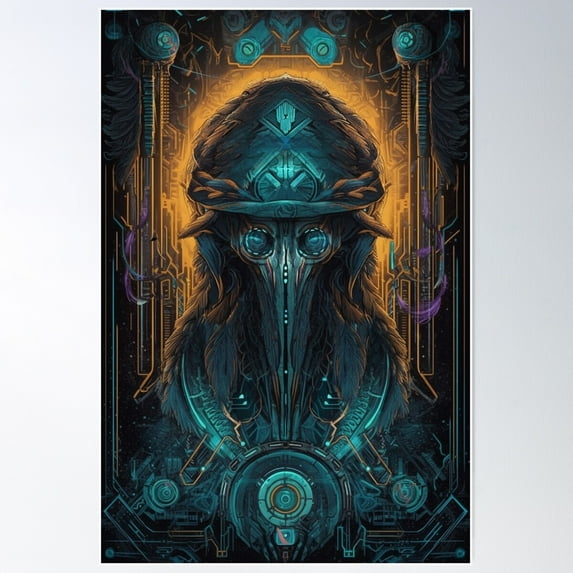 Cyberpunk Tarot #17 Poster Wall Art, Modern Wall Decor For Living Room Bedroom, 8x12 UNFRAMED