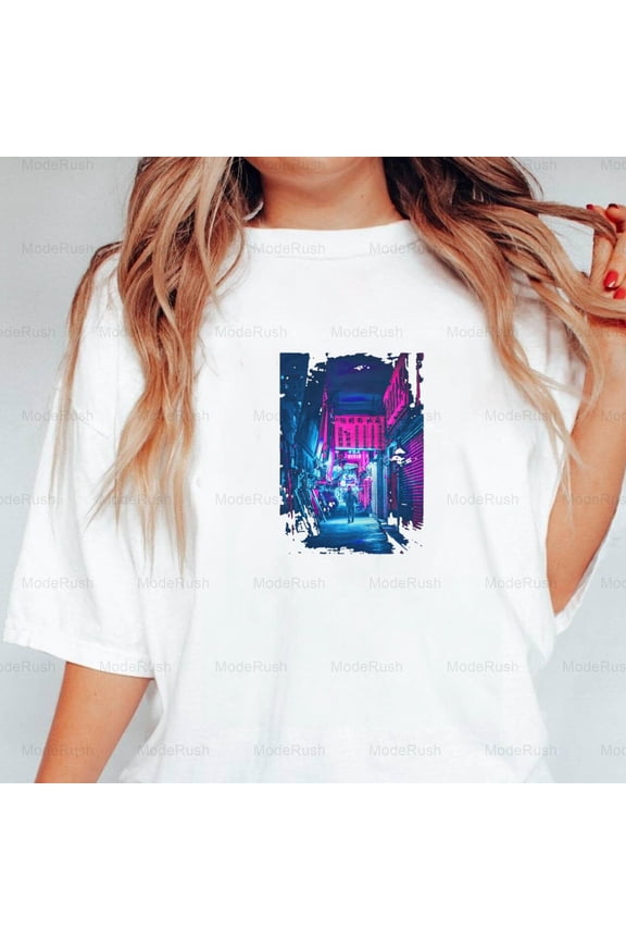 Cyberpunk Tone 7 Funny Sci-Fi Dystopian Future Graphic Unisex T-Shirt, up to size 5XL-TS WHITE