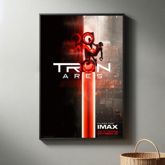 Cyberpunk Tron Ares Grid Program Minimalist Black and White Mid-Century Modern Wall Art, Unframed Poster