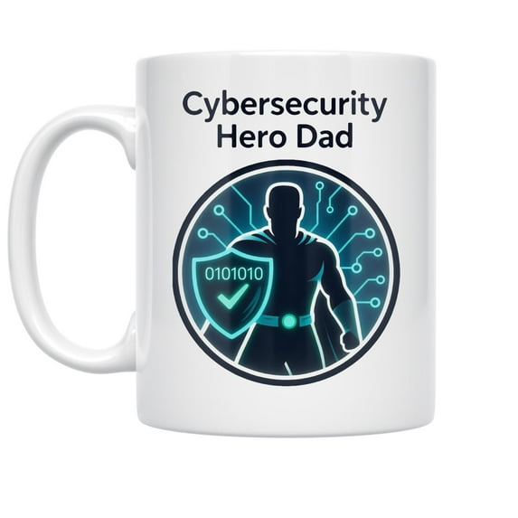 Cybersecurity 11 oz Coffee Mug - Dad Pride for Tech Dads White Ceramic gift