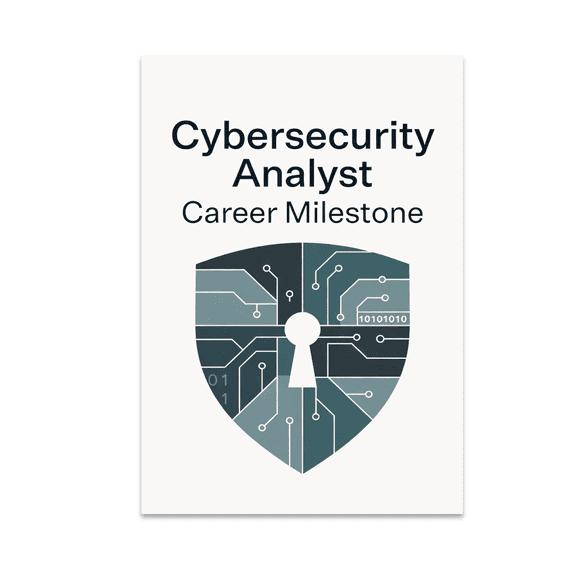 Cybersecurity Analyst Career Milestone Poster, Cybersecurity Professionals, Tech Graduates, and Office Spaces, 13x19 Glossy Paper