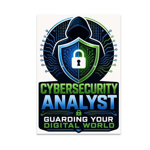 Cybersecurity Analyst Guarding Your Digital World - Tech Enthusiast - 13x19 Poster Print