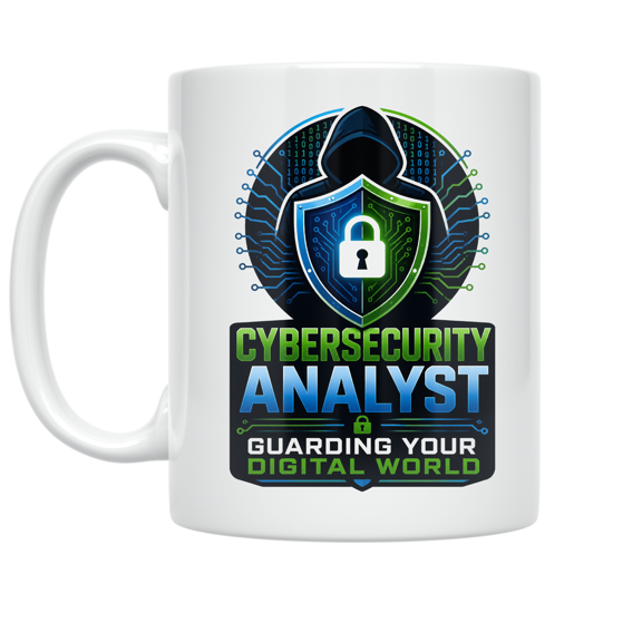 Cybersecurity Analyst Shield Design - Tech Professional - 11 oz Ceramic Coffee Mug