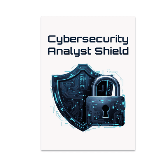 Cybersecurity Analyst Shield Wall Art - Cybersecurity Professional - 13x19 Poster Print