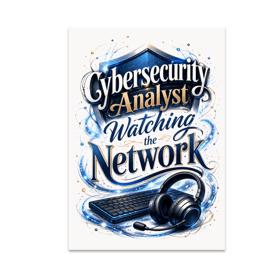 Cybersecurity Analyst Watching the Network - Cybersecurity Enthusiast - 13x19 Poster Print