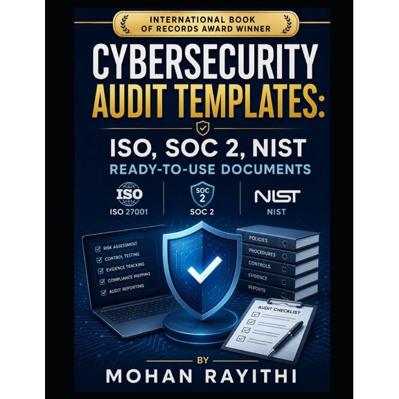 Cybersecurity Audit Templates: ISO, SOC 2, NIST Ready-to-Use Documents, (Paperback)