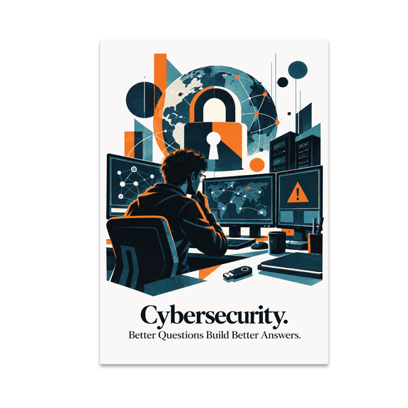 Cybersecurity Better Questions Build Better Answers - Security Team - 13x19 Poster Print