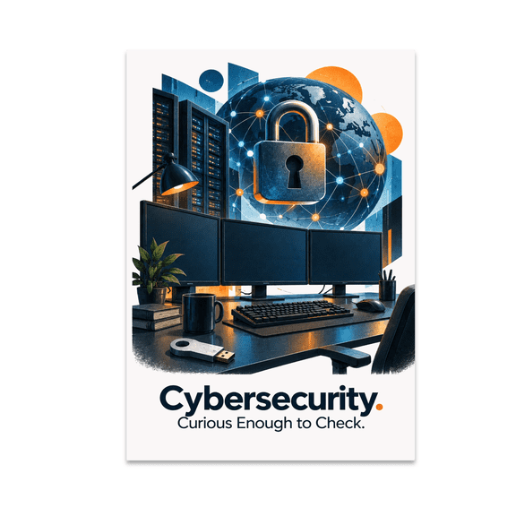 Cybersecurity Curious Enough to Check - Tech Enthusiast - 13x19 Poster Print