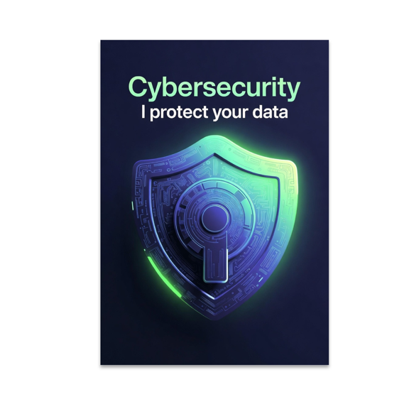 Cybersecurity I Protect Your Data - Tech Professional - 13x19 Poster Print