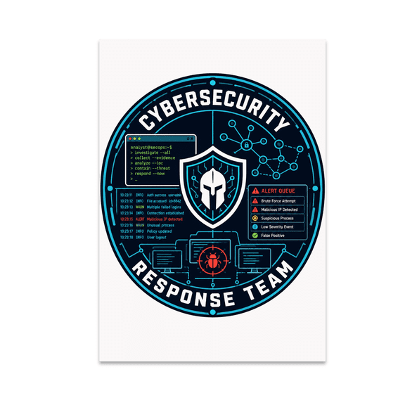 Cybersecurity Response Team - Cybersecurity Analyst, 13 x 19 in Glossy Unframed Wall Poster, Vertical