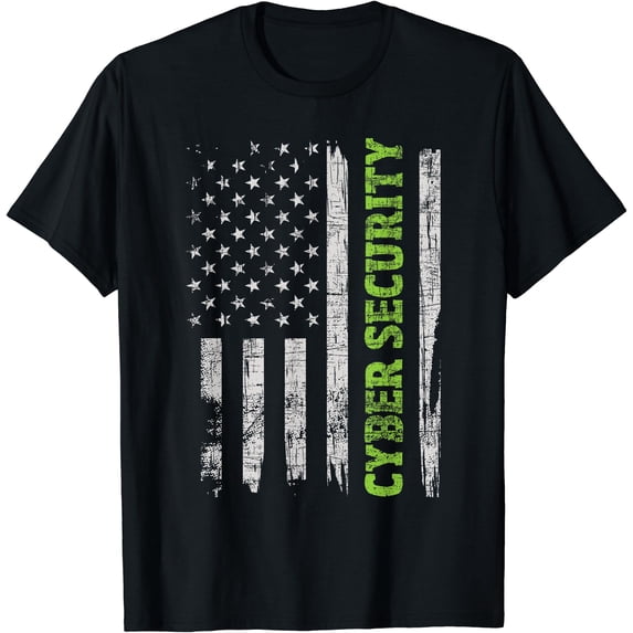 Cybersecurity - USA Flag Computer Engineer Programmer Hacker T-Shirt ...
