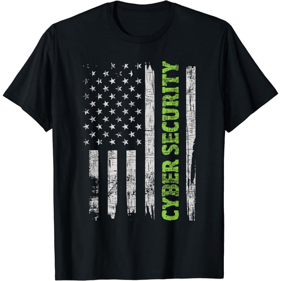 Cybersecurity - USA Flag Computer Engineer Programmer Hacker T-Shirt