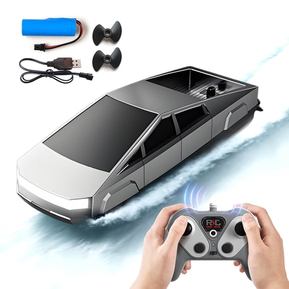 Cybertruck Toy Remote Boat for Water, 2.4Ghz High Speed RC Watercraft with Dual Motors, 50 Mins Play Time Water Toy for Kids and Adults