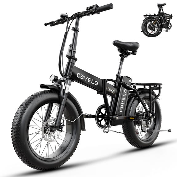 Cbvelo 1000W Folding Electric Bike for Adults, 48V 20.8AH Large Removable Battery E-Bike, 30+MPH, 80 Miles Max Range, 20" Fat Tire Electric Bike for Adults, Adult Electric Bicycles for Commute
