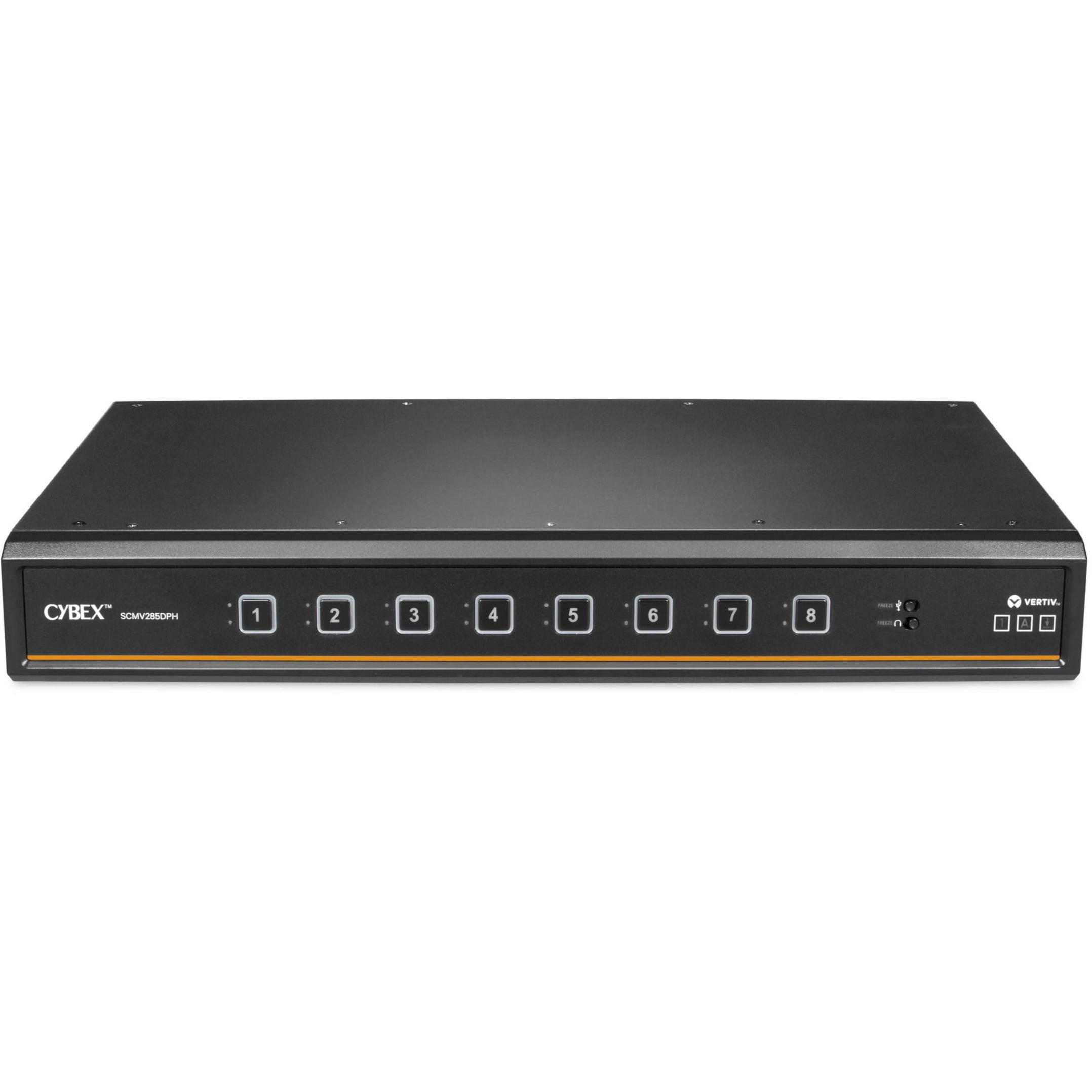 Vertiv Avocent Cybex Secure MultiViewer KVM Switch, 8 Port, Cursor Navigation Switching, NIAP Version 4.0 Certified, TAA Compliant (SCMV285DPH-400) - Switches | Universal Video Port | Multiple View...