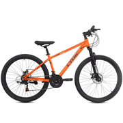 CYBIC 26 inch Mountain Bike for Adults, 21 Speed MTB with High Carbon Steel Frame, Front Suspension Fork, Dual Disc Brakes, All Terrain Bicycle for Men & Women, Orange
