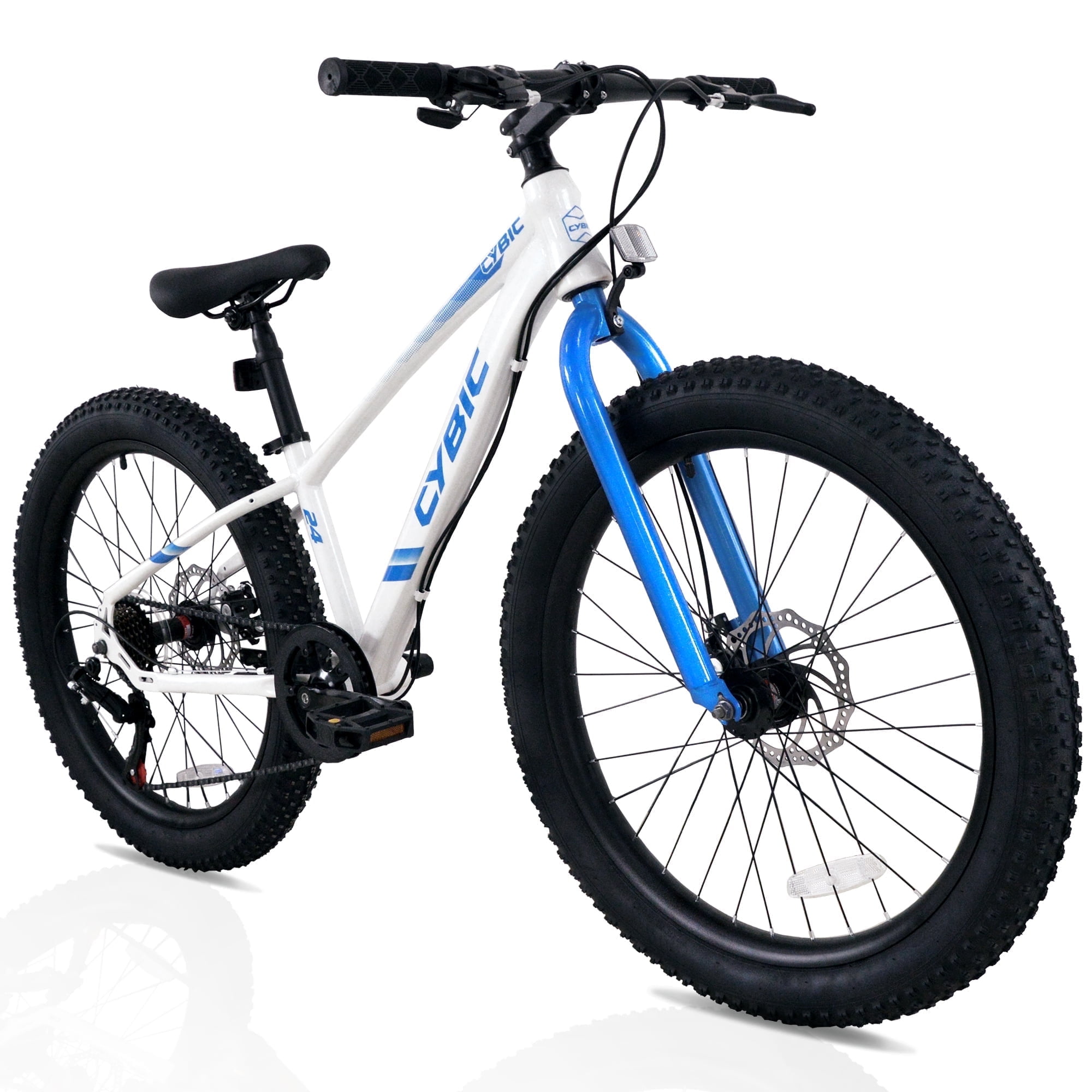 Cybic Mountain Bike Fat Tire with 3-Inch Tire 24 inch Wheels, 21 Speed ...