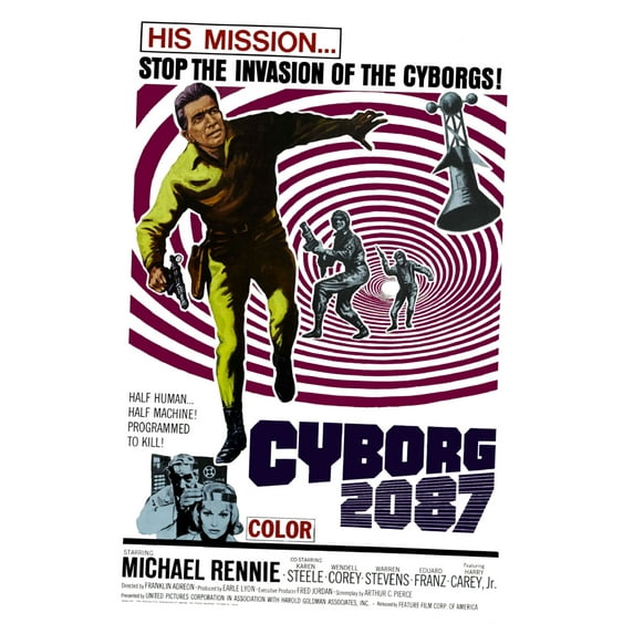 Cyborg 2087 Movie poster Metal Sign 8inx 12in Art Print on Metal 8x12 Square Adults Z Posters