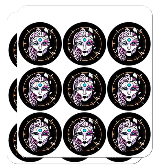 Cyborg Android Robot Science Woman Face Planner Calendar Scrapbooking Crafting Stickers
