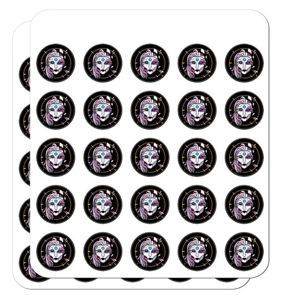 Cyborg Android Robot Science Woman Face Planner Calendar Scrapbooking Crafting Stickers