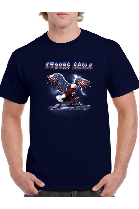 Cyborg Eagle Rad Art T-Shirt Men -Smartprints Designs, Male Small