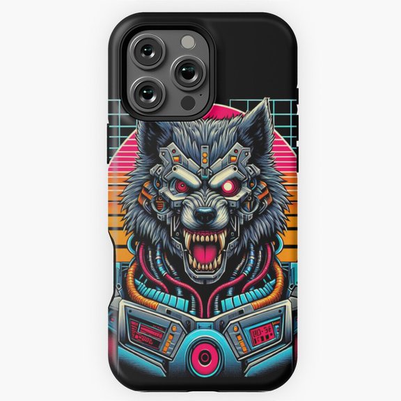 Cyborg Werewolf Full Moon Howl Sci Fi Horror Synthwave Fan Phone Case for iPhone 16 15 14 13 12 11 Pro Max M5910178