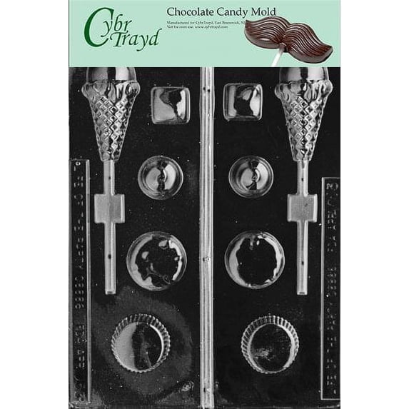 Cybrtrayd Life of the Party AO053 Sampler All Occasions Chocolate Candy Mold in Sealed Protective Poly Bag Imprinted with Copyrighted Cybrtrayd Molding Instructions