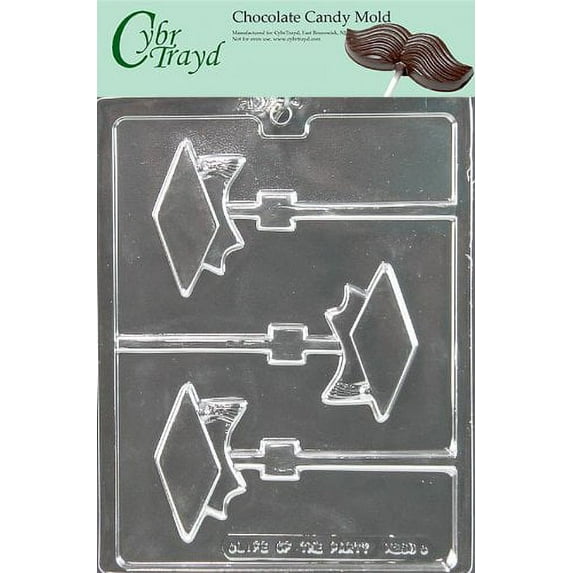 Cybrtrayd M239 Graduation Cap Lolly Chocolate Candy Mold with Exclusive Cybrtrayd Copyrighted Chocol
