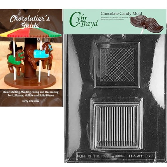 Cybrtrayd Pour Box Chocolate Candy Mold with Our Chocolatier's Guide Instructions Manual