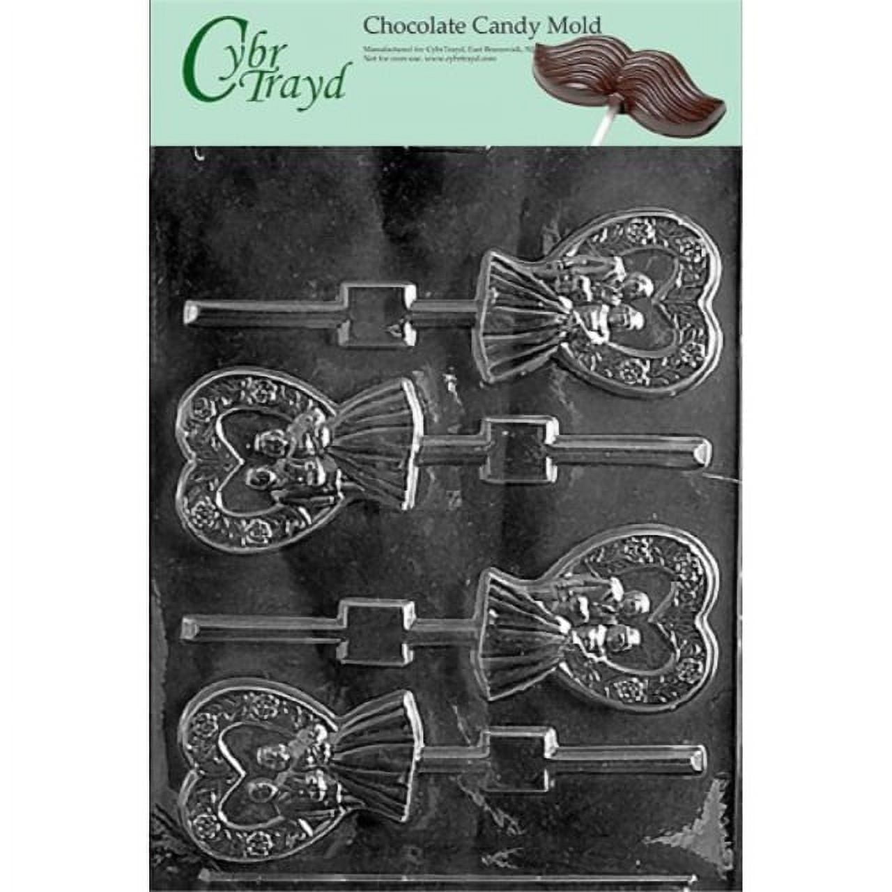 Cybrtrayd V069 Stampo Per Cioccolato A Cuore – 4 Cavità – PETG FDA – Piccolo, Per Lecca Lecca E Cioccolatini - 2